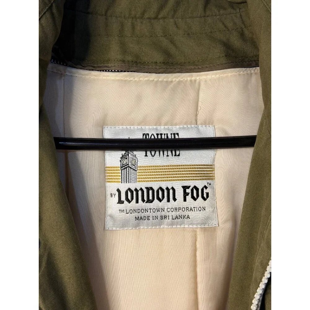 VTG Towne London Fog Mens Large Jacket Brown Chore Coat Collared Utility Outdoor